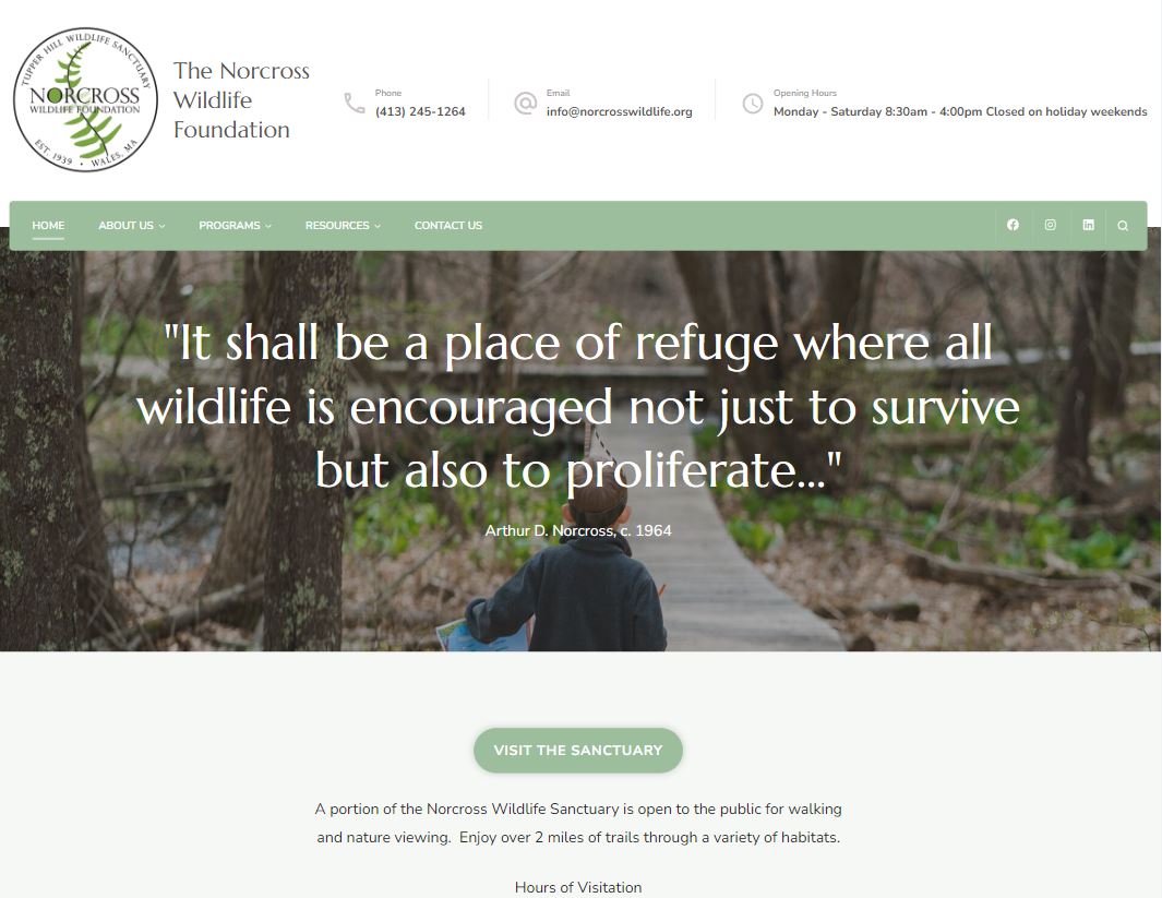 The Norcross Wildlife Organization Website image