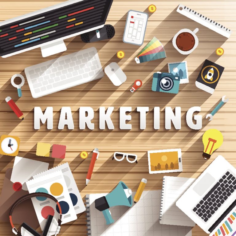 marketing with devices around it