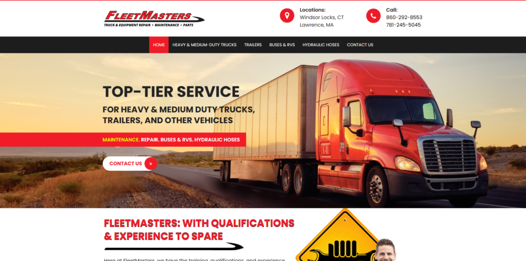 A recent local business website built by Fisher Tech Solutions