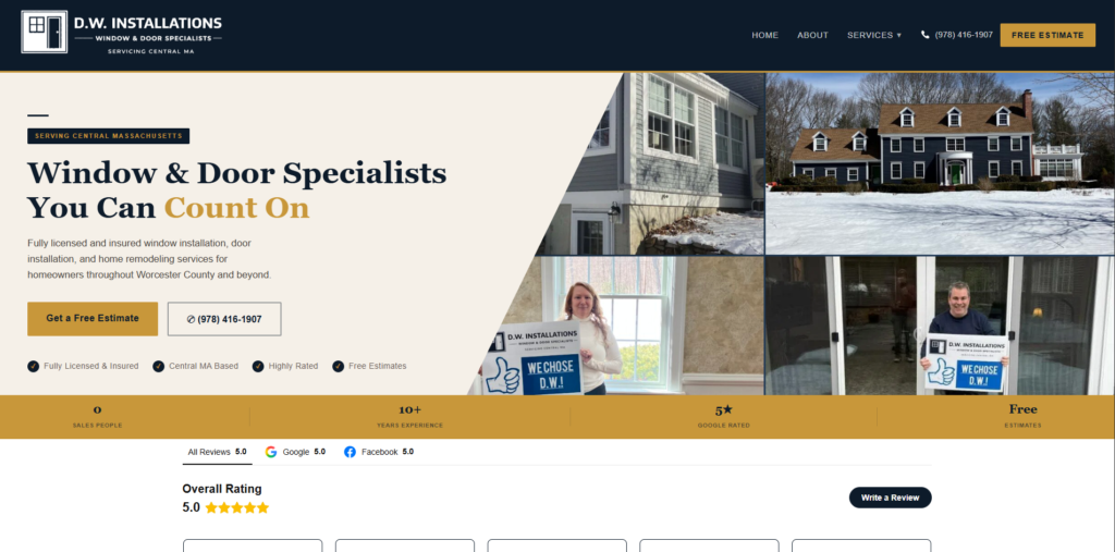 A recent local business website built by Fisher Tech Solutions